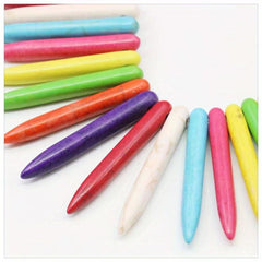 20pcs Needle Shaped Turquoise Beads DIY Stone Loose Beads For Jewelry Making