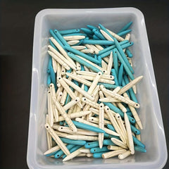 20pcs Needle Shaped Turquoise Beads DIY Stone Loose Beads For Jewelry Making