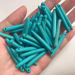 20pcs Needle Shaped Turquoise Beads DIY Stone Loose Beads For Jewelry Making
