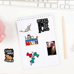 100pcs Funny Math Stickers Students Math Related Vinyl Waterproof Stickers