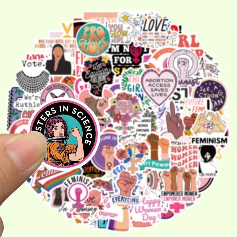 100pcs Feminist Cartoon Stickers Waterproof DIY Decorative Stickers