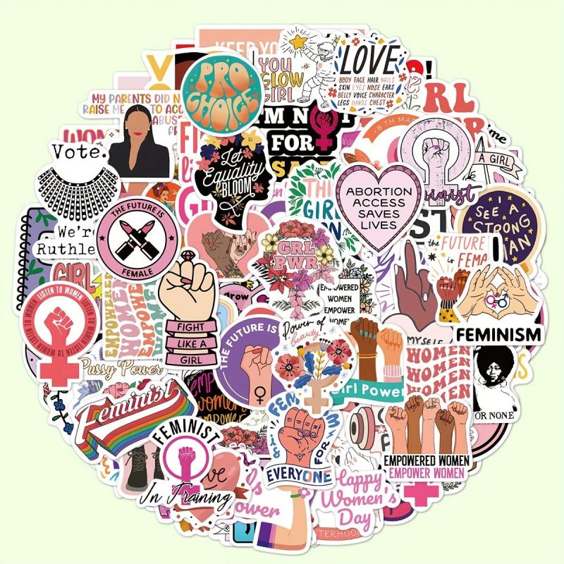 100pcs Feminist Cartoon Stickers Waterproof DIY Decorative Stickers