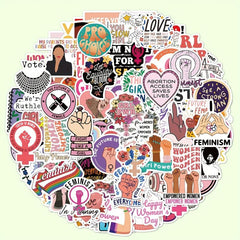100pcs Feminist Cartoon Stickers Waterproof DIY Decorative Stickers