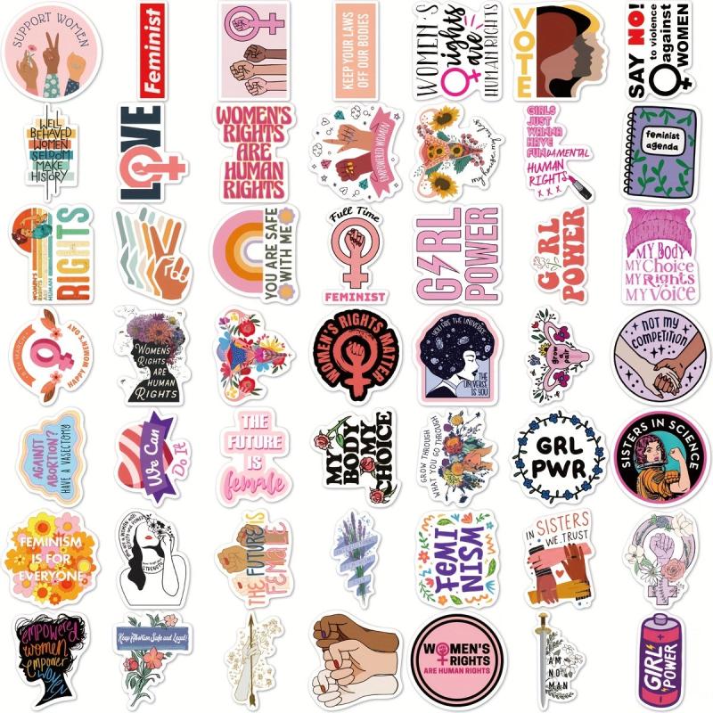 100pcs Feminist Cartoon Stickers Waterproof DIY Decorative Stickers