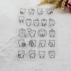 Bear Silicone Clear Stamp for Scrapbooking and Card Making