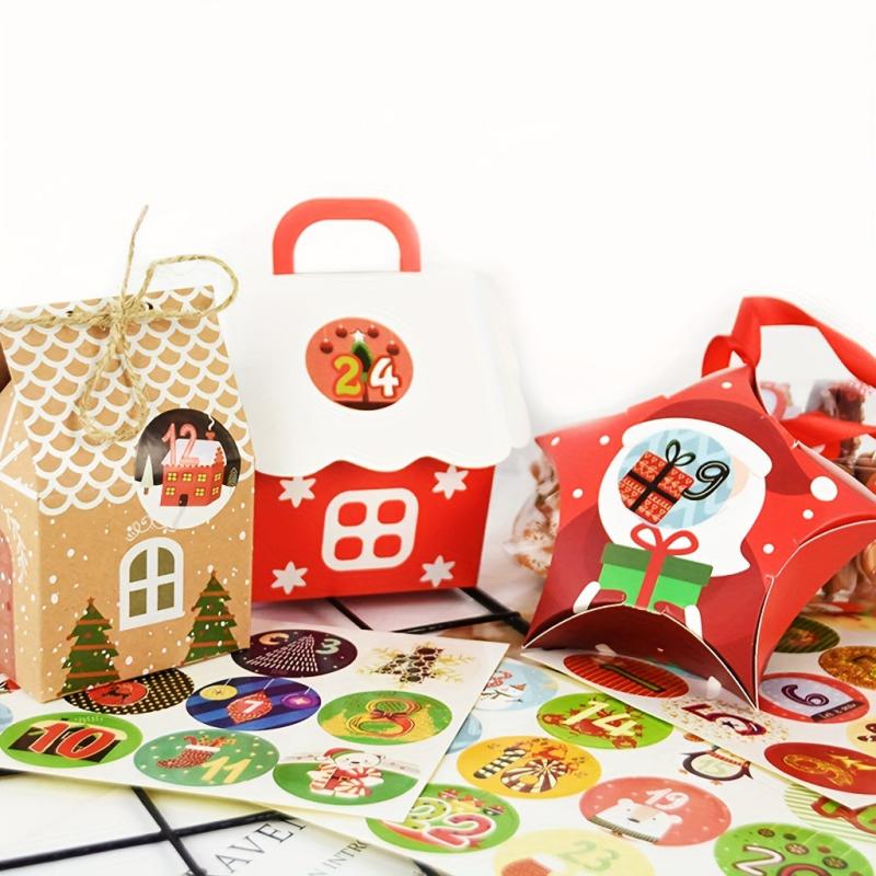 Christmas Advent Calendar Stickers 24 Number Countdown Stickers