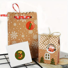 Christmas Advent Calendar Stickers 24 Number Countdown Stickers