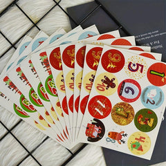Christmas Advent Calendar Stickers 24 Number Countdown Stickers