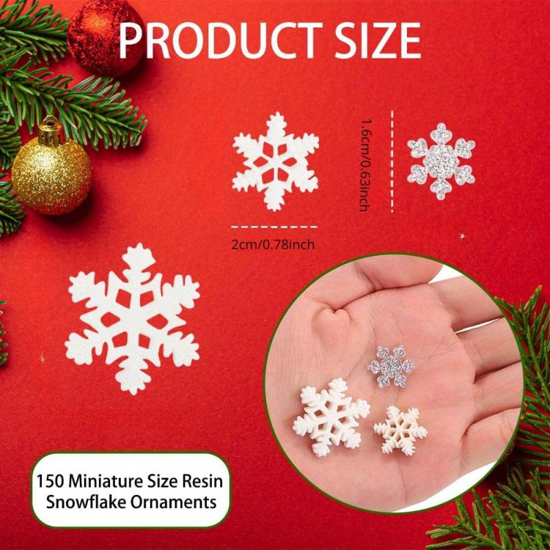 Christmas Resin Snowflake Ornaments - Glitter Snowflakes for DIY Crafts