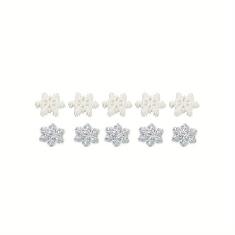 Christmas Resin Snowflake Ornaments - Glitter Snowflakes for DIY Crafts
