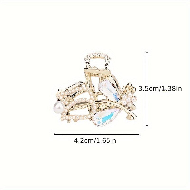 Small Rhinestone Flower Hair Clip Women Girls Daily Party Decor Gift Props