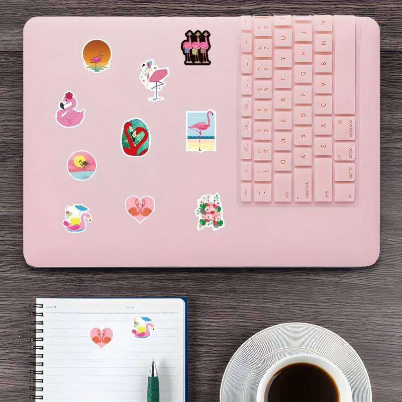 500pcs Flamingo Vinyl Decals Roll Stickers, Water Bottle Laptop Teen Adult