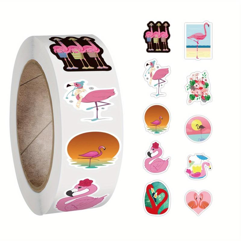 500pcs Flamingo Vinyl Decals Roll Stickers, Water Bottle Laptop Teen Adult