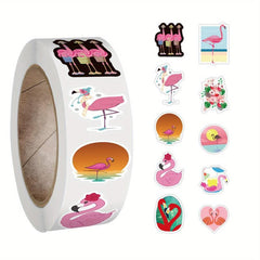 500pcs Flamingo Vinyl Decals Roll Stickers, Water Bottle Laptop Teen Adult