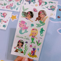 Luminous Mermaid Tattoo Stickers Waterproof Temporary Face Stickers