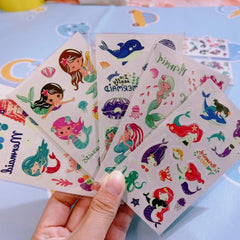 Luminous Mermaid Tattoo Stickers Waterproof Temporary Face Stickers