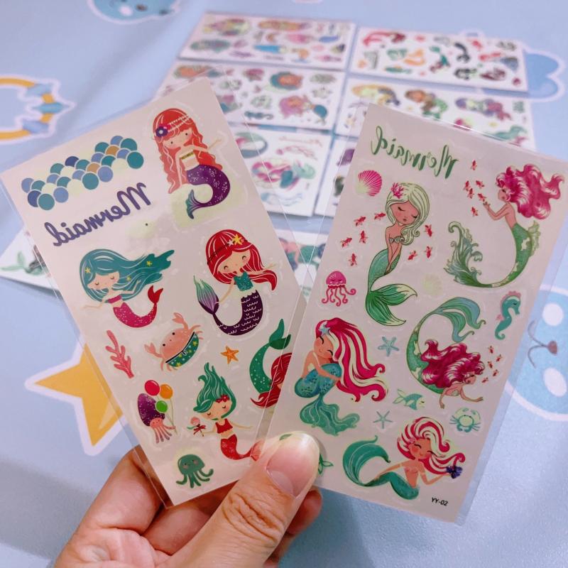 Luminous Mermaid Tattoo Stickers Waterproof Temporary Face Stickers