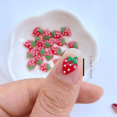 Resin Mini Strawberry Series Flat Back Ornaments for Jewelry Making