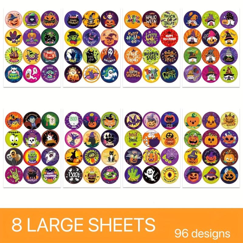96pcs Halloween Trick Or Treat Pumpkin Spooky Decoration