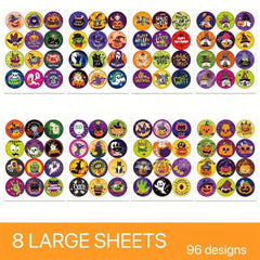 96pcs Halloween Trick Or Treat Pumpkin Spooky Decoration