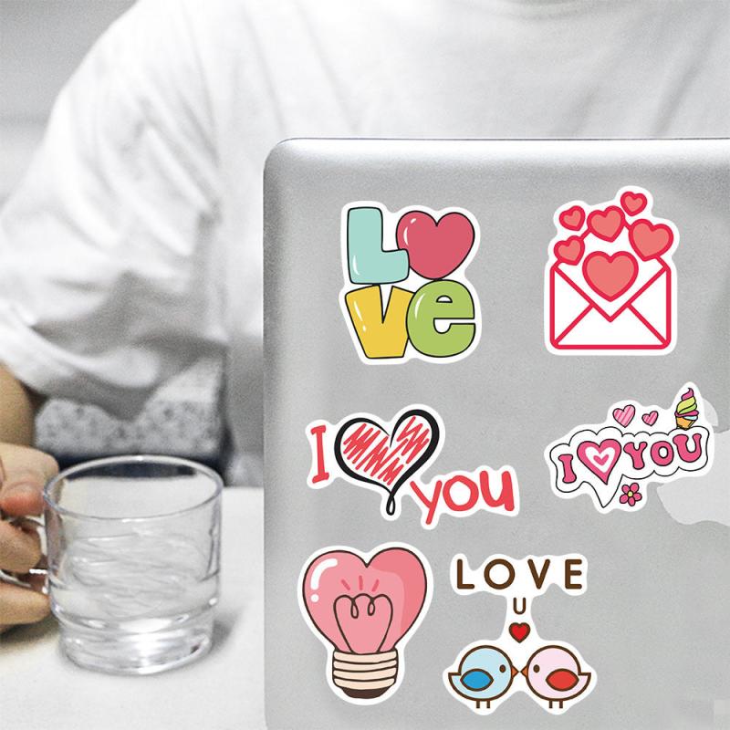 50 Waterproof LOVE Graffiti Stickers - Water Cup Ipad Decals