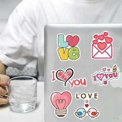 50 Waterproof LOVE Graffiti Stickers - Water Cup Ipad Decals