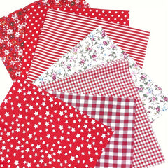7pcs Cotton DIY Patchwork Quilted Fabric Bundle Handcraft