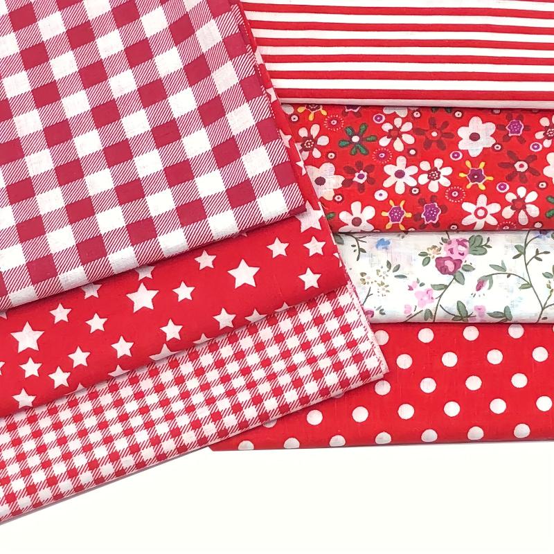 7pcs Cotton DIY Patchwork Quilted Fabric Bundle Handcraft