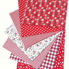7pcs Cotton DIY Patchwork Quilted Fabric Bundle Handcraft