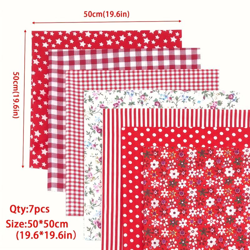 7pcs Cotton DIY Patchwork Quilted Fabric Bundle Handcraft