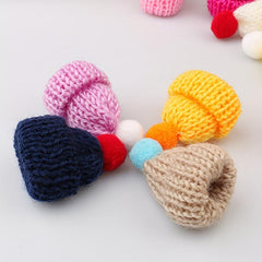 10pcs Mini Beanie Hats Finger Milk Tea Shop DIY Props Christmas Lollipop Caps