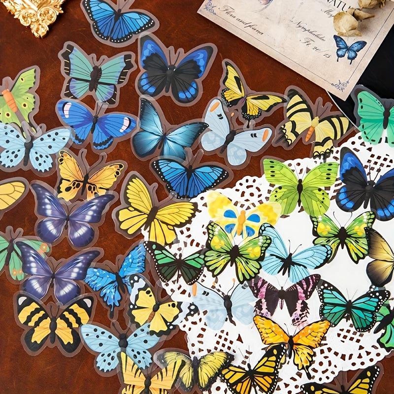 40pcs Colorful Waterproof Butterfly Stickers for DIY Projects Scrapbook