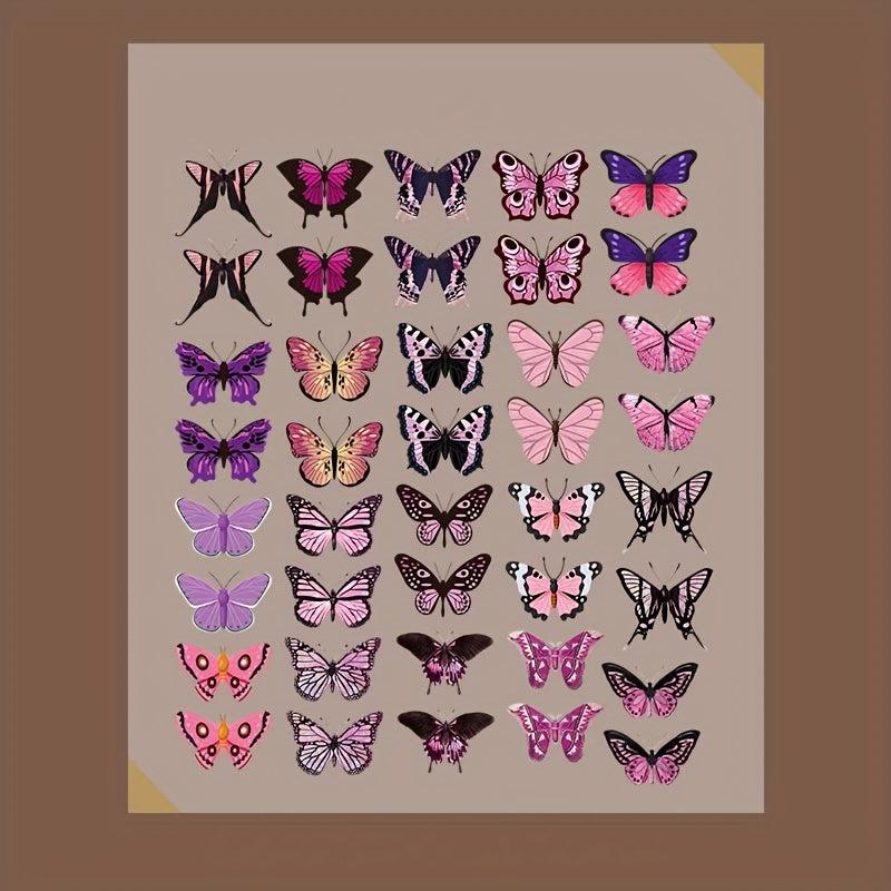 40pcs Colorful Waterproof Butterfly Stickers for DIY Projects Scrapbook