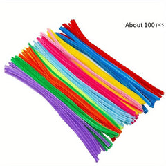 100pcs Twisted Candy colored Woolen Strips Velvet Flower Bouquet DIY Materials