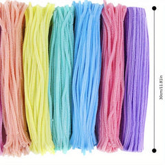 100pcs Twisted Candy colored Woolen Strips Velvet Flower Bouquet DIY Materials