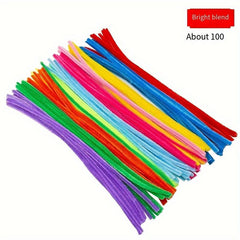 100pcs Twisted Candy colored Woolen Strips Velvet Flower Bouquet DIY Materials