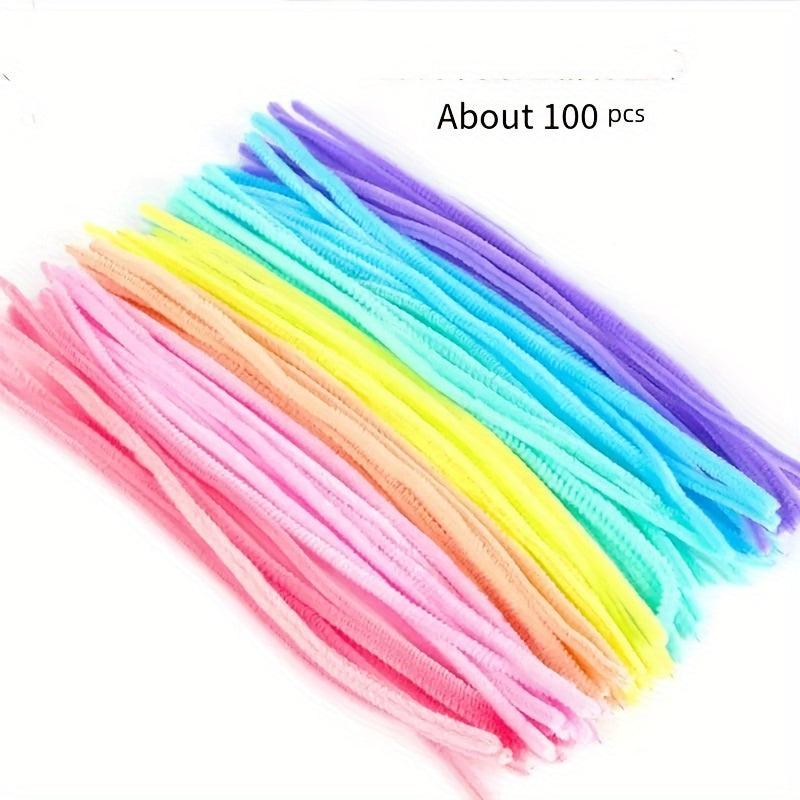 100pcs Twisted Candy colored Woolen Strips Velvet Flower Bouquet DIY Materials