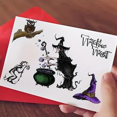 Halloween Witch Owl Pumpkin Clear Stamps