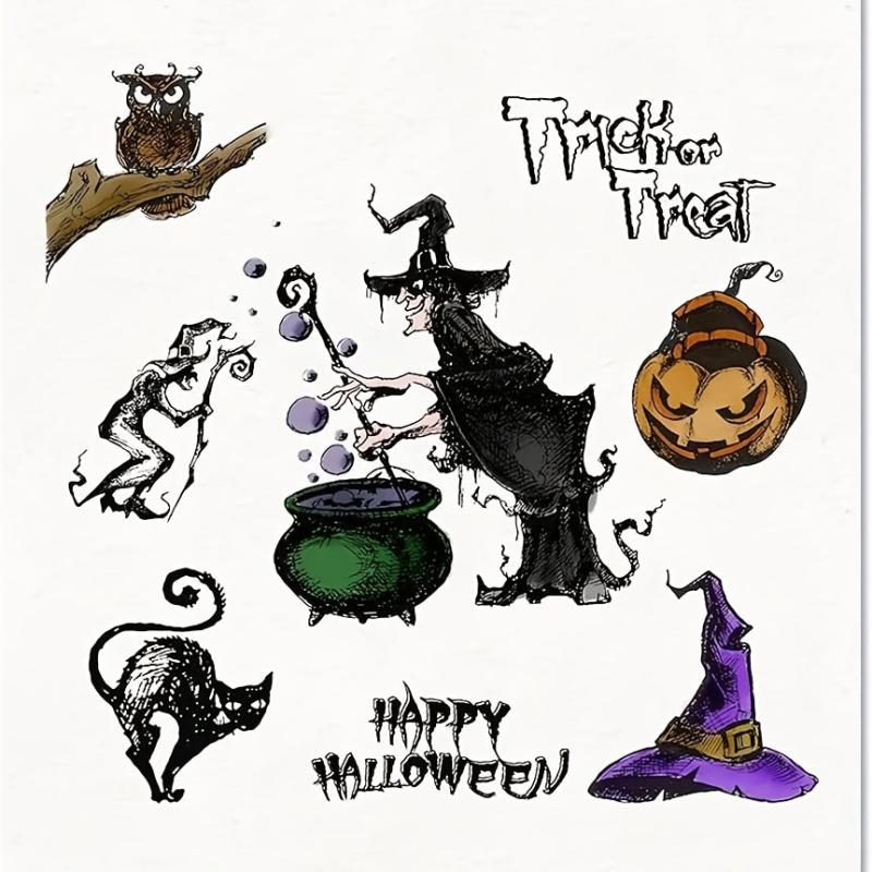 Halloween Witch Owl Pumpkin Clear Stamps