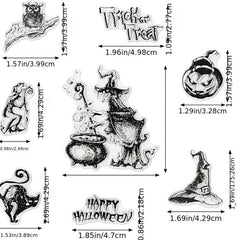 Halloween Witch Owl Pumpkin Clear Stamps