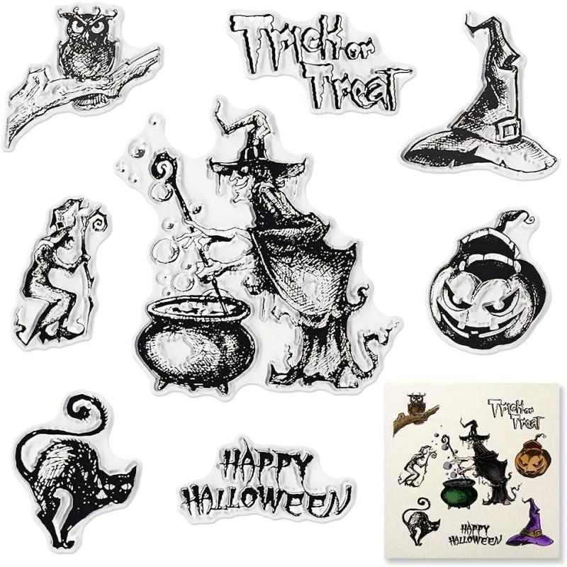 Halloween Witch Owl Pumpkin Clear Stamps