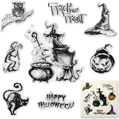 Halloween Witch Owl Pumpkin Clear Stamps