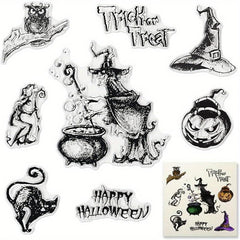Halloween Witch Owl Pumpkin Clear Stamps