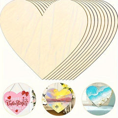 8pcs Large Wooden Heart Blank Pendant 30 48 Cm DIY Decoration Wooden Pieces