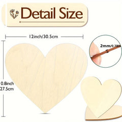 8pcs Large Wooden Heart Blank Pendant 30 48 Cm DIY Decoration Wooden Pieces