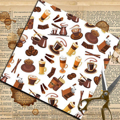 Large Vintage Coffee Journal Paper, Ideal for DIY Crafts, Gift