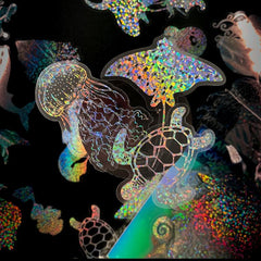 100pcs Transparent Underwater World Stickers Colorful DIY Stickers