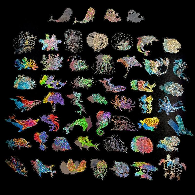 100pcs Transparent Underwater World Stickers Colorful DIY Stickers