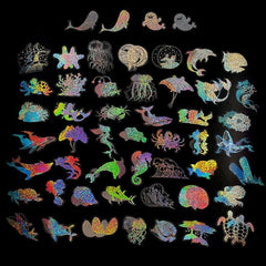 100pcs Transparent Underwater World Stickers Colorful DIY Stickers