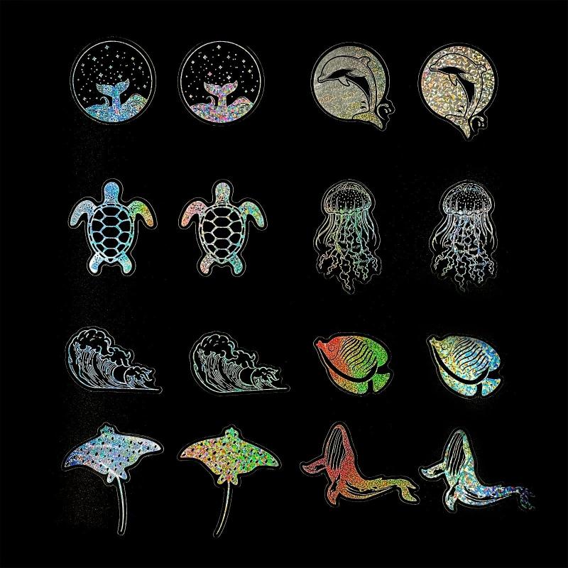 100pcs Transparent Underwater World Stickers Colorful DIY Stickers